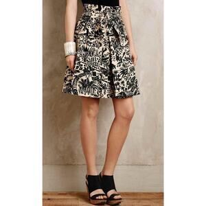 Anthropologie Palm Garden Skirt Tie Corey Lynn Calter Tropical Funky Print 2